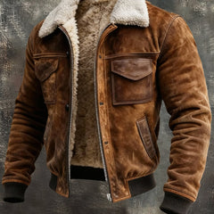 Blouson zippé doublure sherpa pour homme