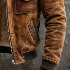 Blouson zippé doublure sherpa pour homme