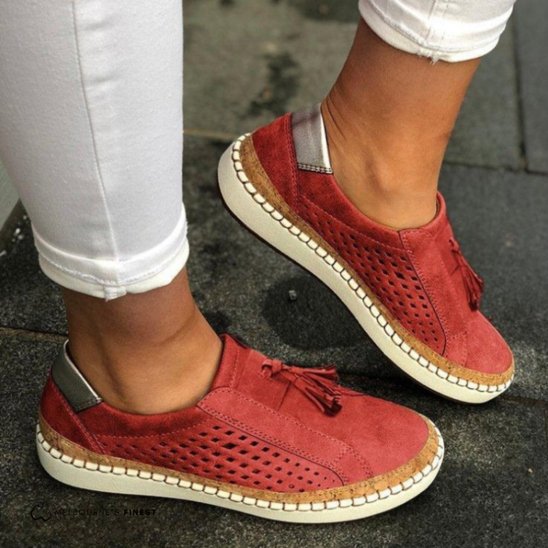 Chaussures perforées à enfiler pour femme