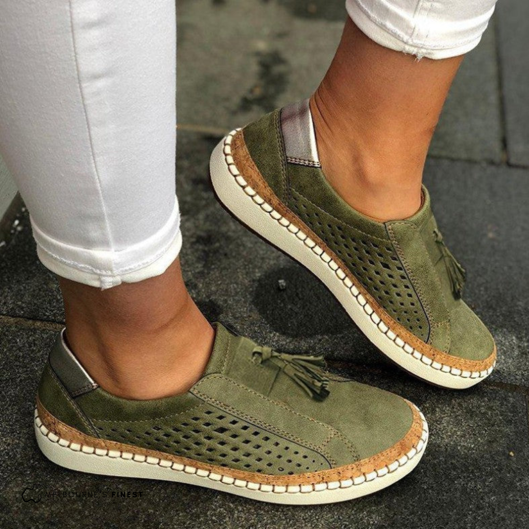 Chaussures perforées à enfiler pour femme