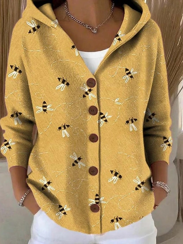 Gilet à capuche boutonné pour femme
