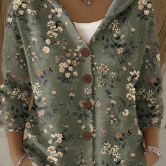 Gilet à capuche boutonné pour femme