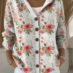 Gilet à capuche boutonné pour femme