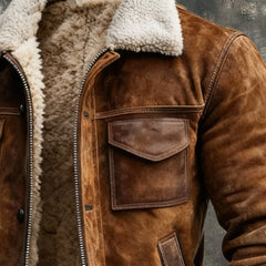 Blouson zippé doublure sherpa pour homme