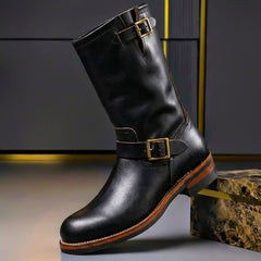 Bottes à boucles vieillies pour homme