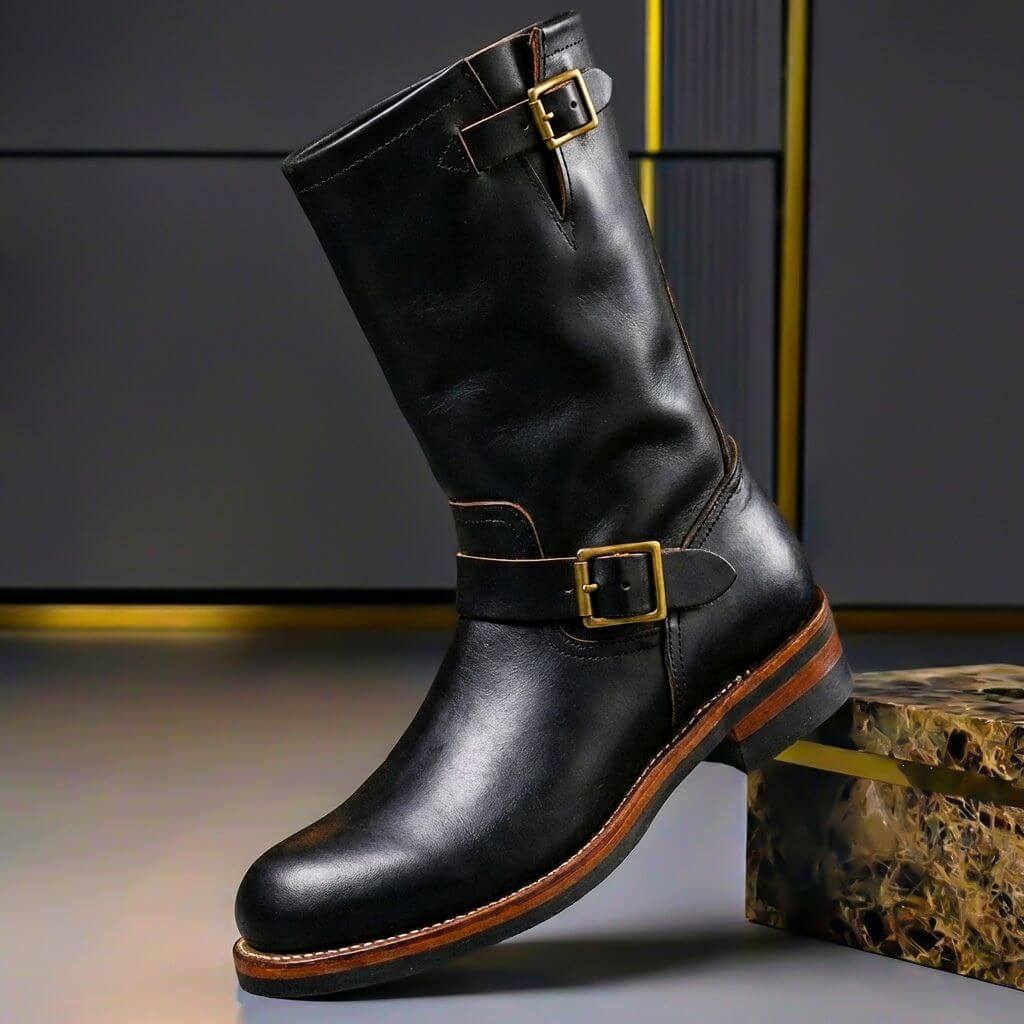 Bottes à boucles vieillies pour homme