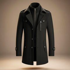 Manteau laine col structuré pour homme