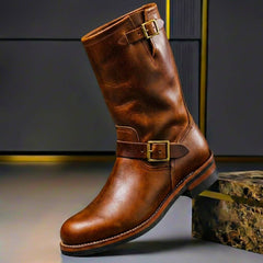 Bottes à boucles vieillies pour homme