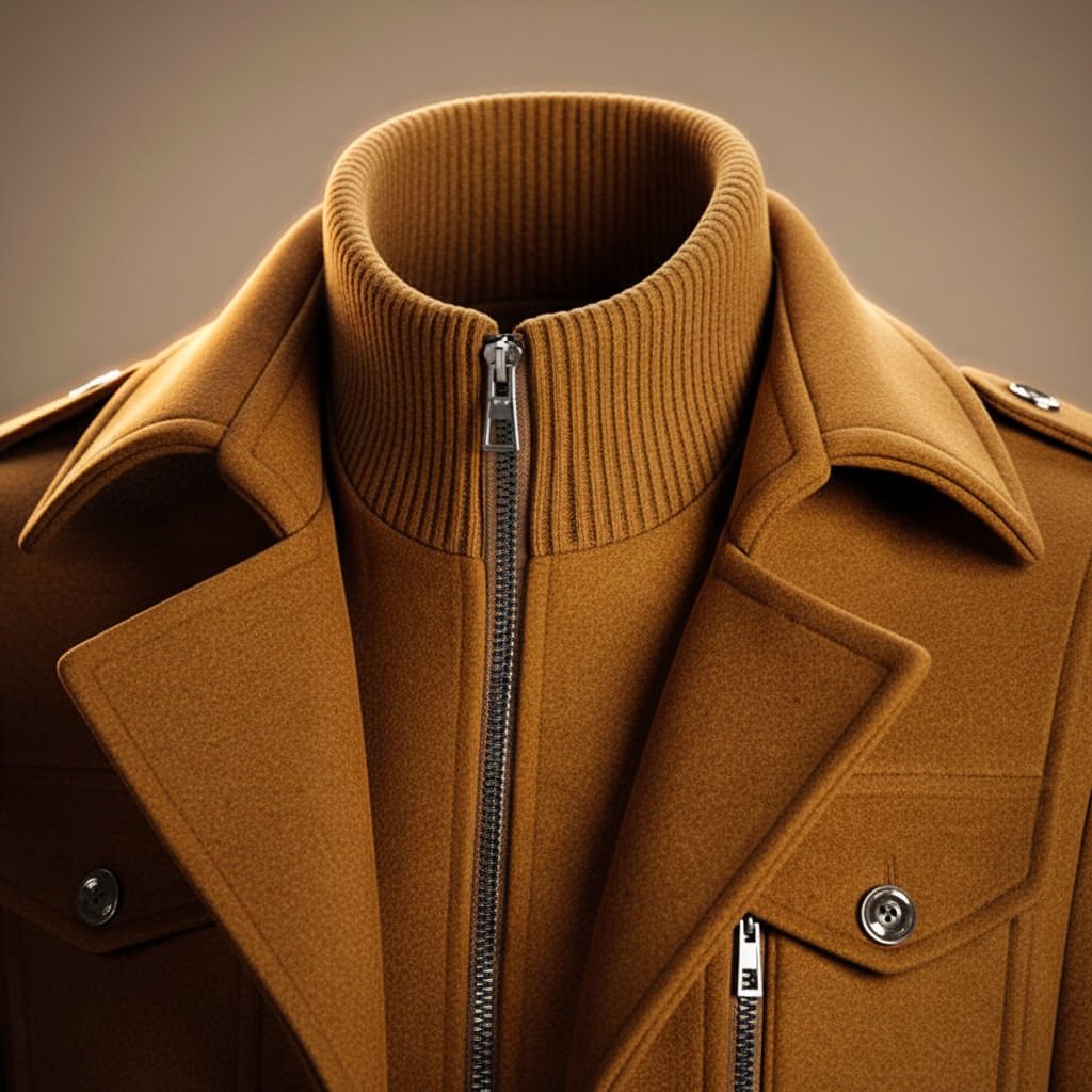 Manteau laine col structuré pour homme