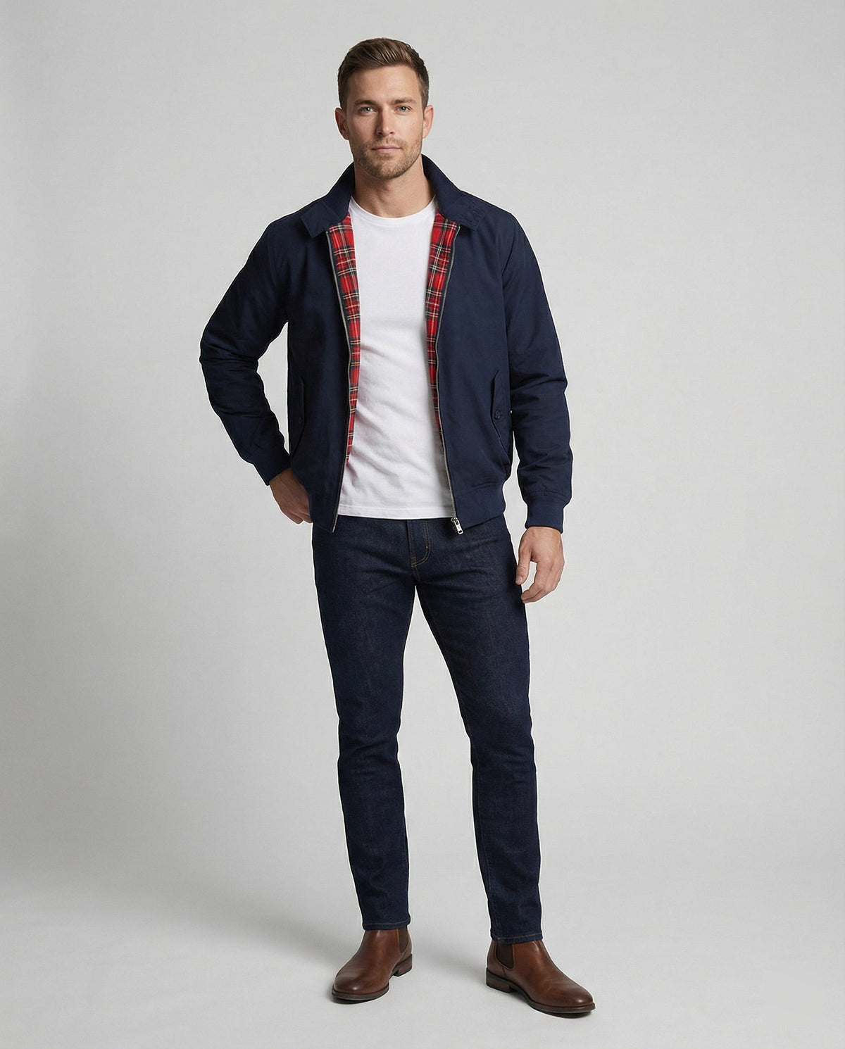 Blouson harrington doublure tartan pour homme