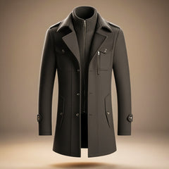 Manteau laine col structuré pour homme