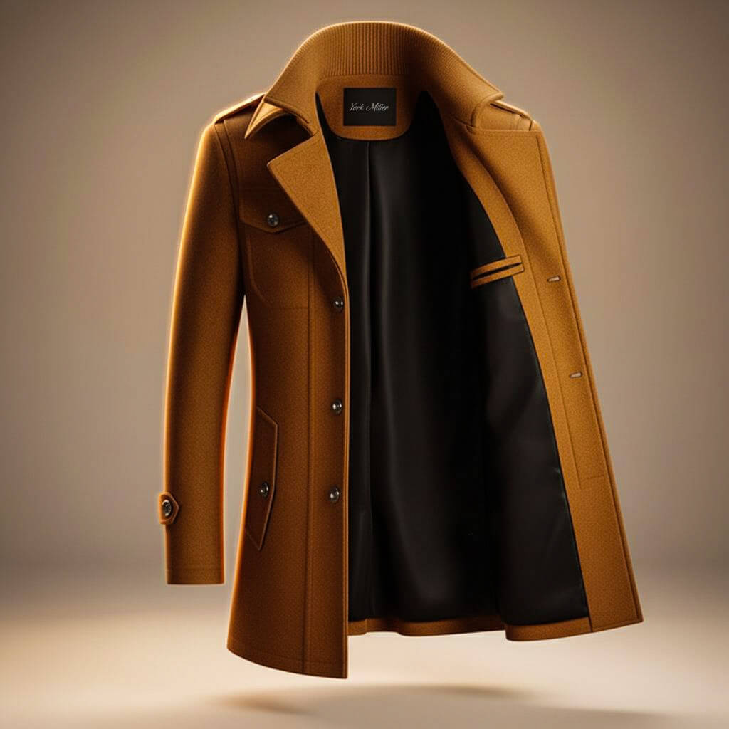 Manteau laine col structuré pour homme