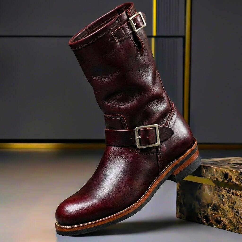 Bottes à boucles vieillies pour homme