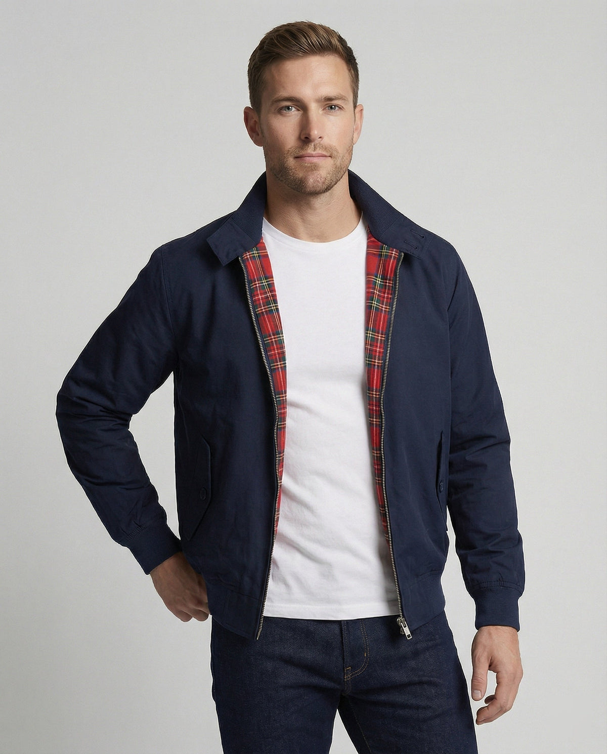 Blouson harrington doublure tartan pour homme